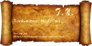 Tonhauser Noémi névjegykártya